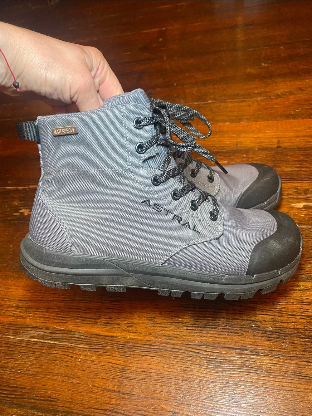 ASTRAL Pisgah Men’s Gray & Black Waterproof Canvas Lace-Up Hiking/Outdoor Boot